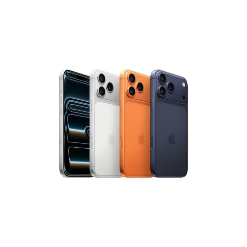 Apple iPhone 17 Pro Max 256GB with A19 Pro chip, titanium design, pro camera system, and all-day battery. Available in Silver, Cosmic Orange, and Deep Blue.