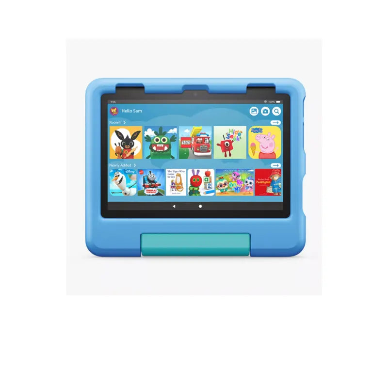 Amazon Fire HD 8 Kids 32GB Tablet in Blue Case – Front Display View