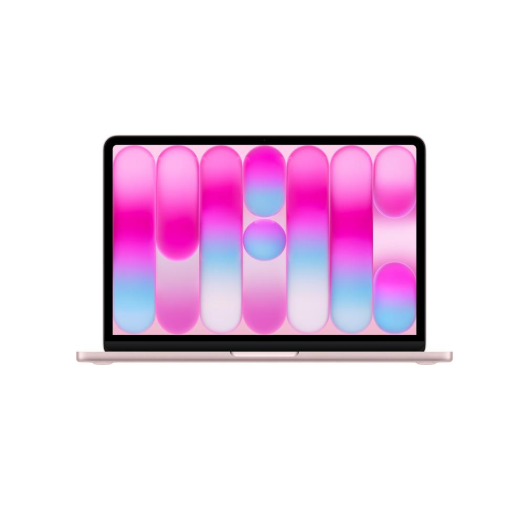 A 13-inch Apple MacBook Neo in Blush, featuring a pale, subtle pink aluminum finish with a color-matched Magic Keyboard in Nairobi Kenya.
Sophisticated and approachable; described as "less bubblegum and more barely-there.