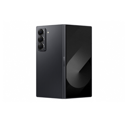 Black Samsung Galaxy Z Fold 7 smartphone on a white background