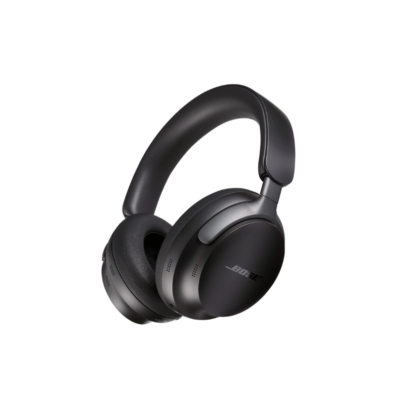 Bose QuietComfort SC wireless over‑ear headphones in black, showcasing plush ear cushions, foldable design, and integrated touch controls