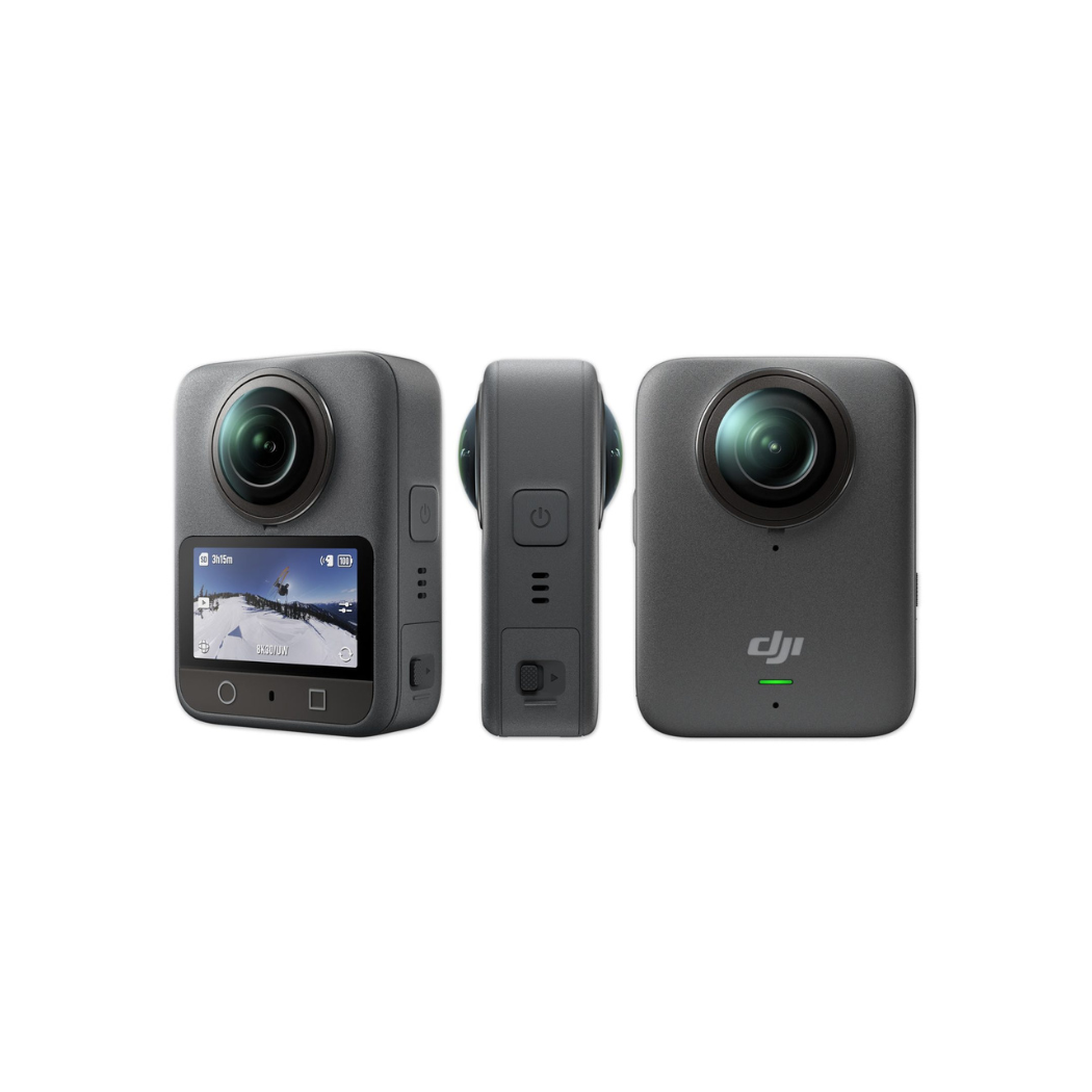 DJI action camera on a white background