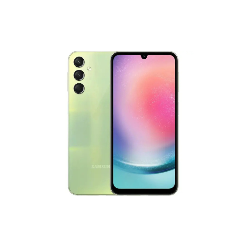 Samsung smartphone with gradient design on a white background