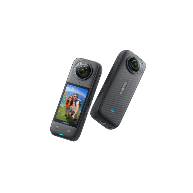 Two Insta360 X4 Air 8K 360° Action Cameras on a white background