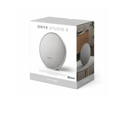 A display of the Onyx Studio 9 Gray in a box