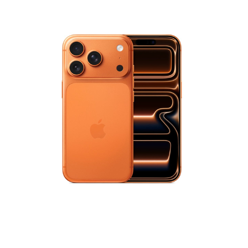 Orange iPhone 17 Pro 2TB with Apple logo on a white background