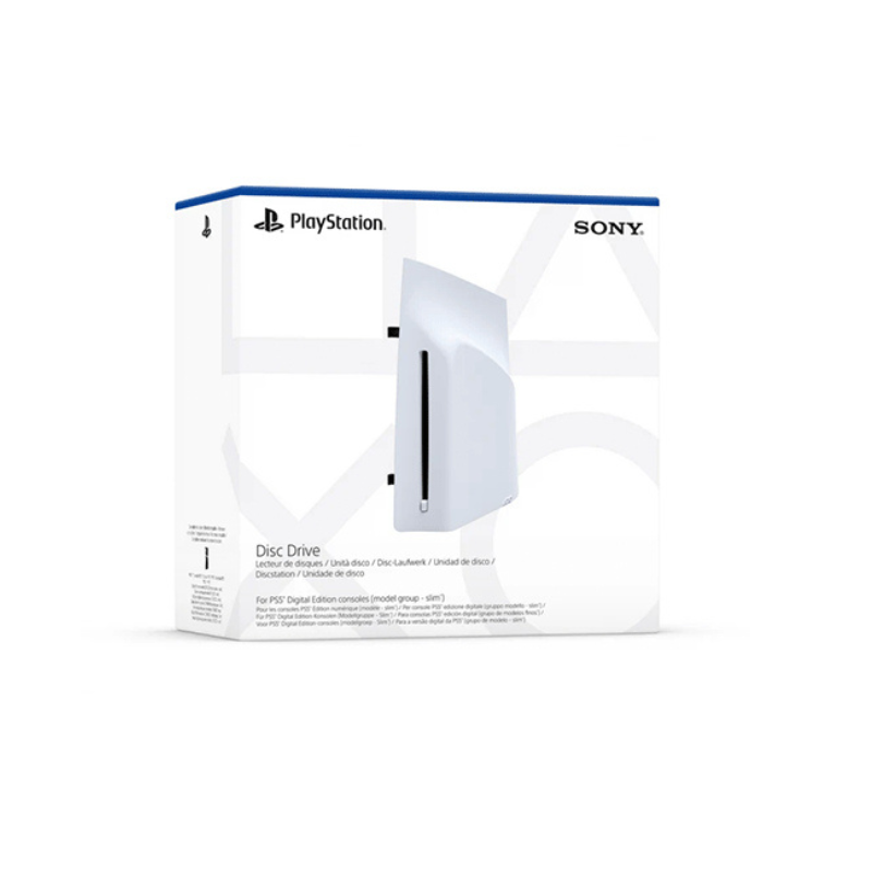 A display of the PS5 Disc Drive in a box. 