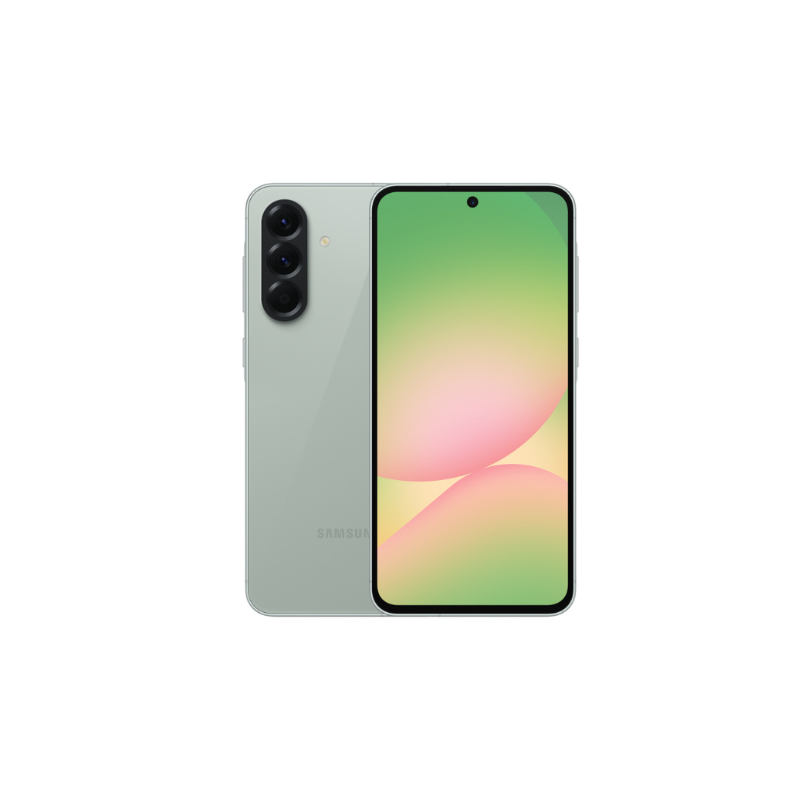 A front and back view of the blue Samsung Galaxy A56 5G 