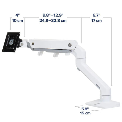 UltraArm Heavy Duty Monitor Arm mounted on a desk holding a 35-inch screen – adjustable, ergonomic, space-saving monitor stand available at iTey Store Kenya.