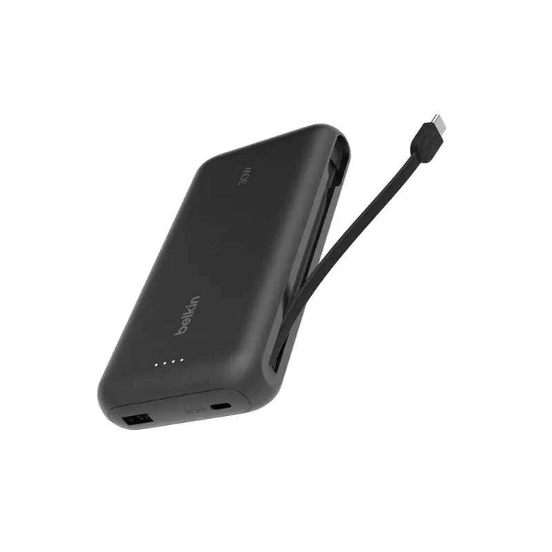 Belkin 20K Power Bank USB-C 30W PD, 1x12W USB-A, 0.6M USB-C Cable, Black - iTey Store