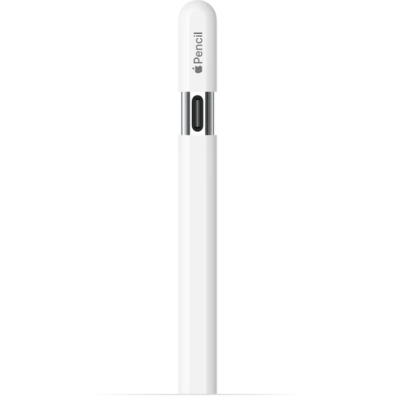 White Apple Pencil (USB-C) on a white background